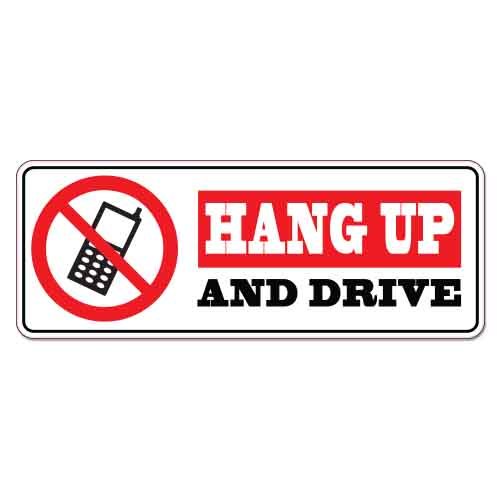 Hang Up And Drive car bumper sticker decal 8″ x 3″