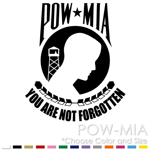POW MIA FLAG MILITARY ARMY CAR WINDOW VINYL DECAL STICKER (PM-01)