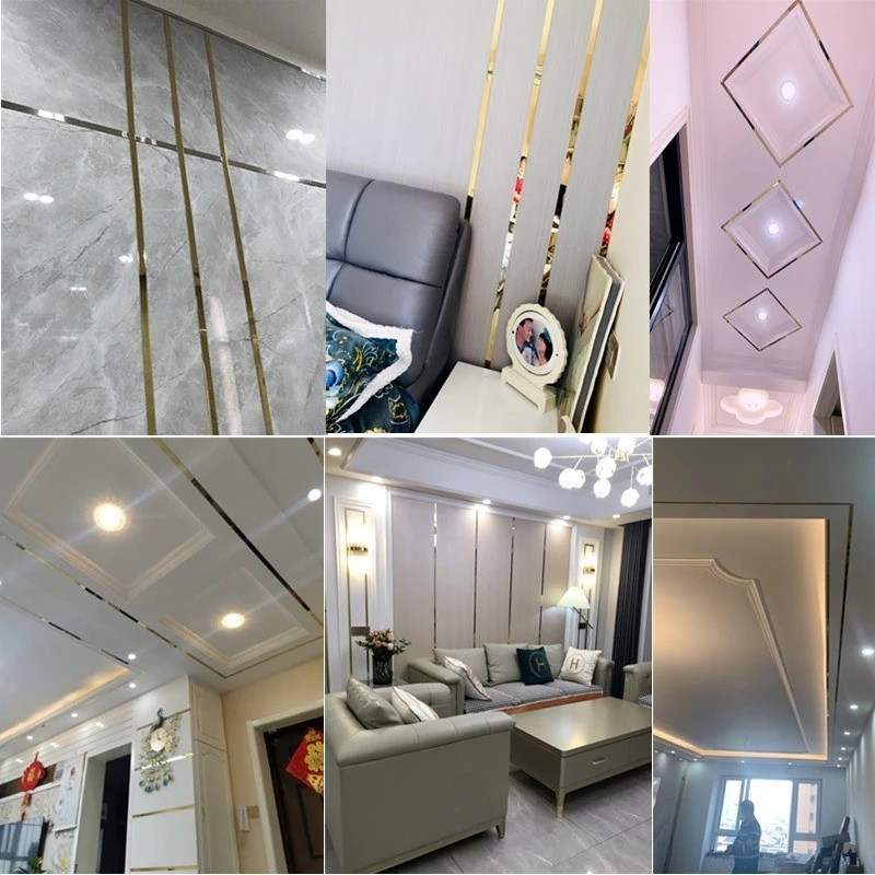 5M DIY Self-Adhesive Tile Seam Tape Wall Ceiling Mould Strip Furniture Trim Line