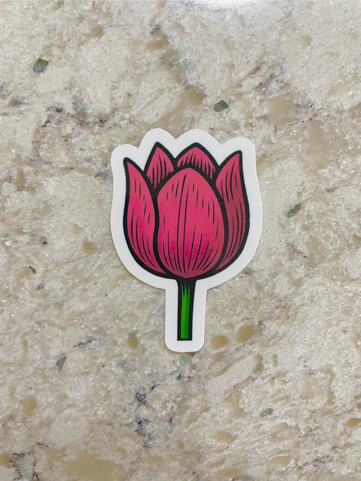 Tulip Flower Head Sticker l Gloss or Holographic Laminate l Waterproof Decal