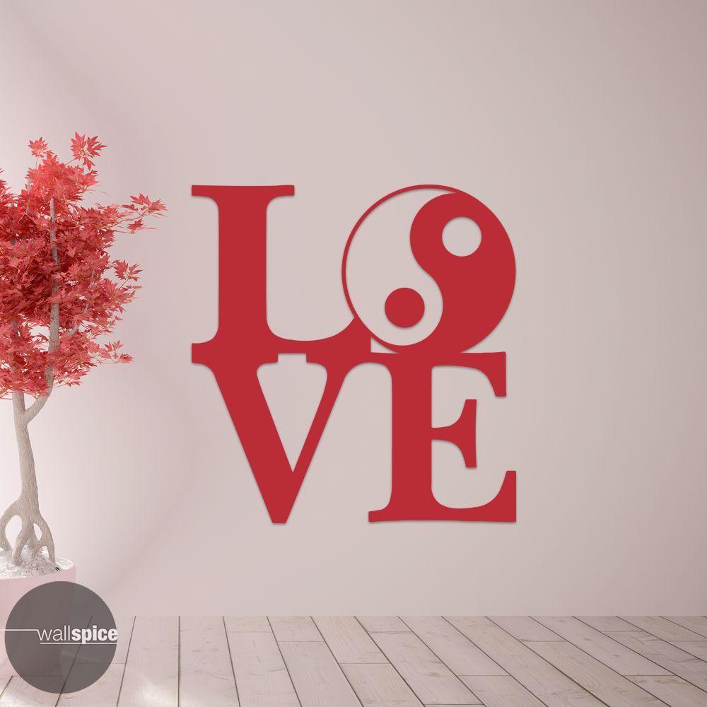 Love Yin Yang Symbol Vinyl Wall Decal Sticker Tao Buddha Spiritual