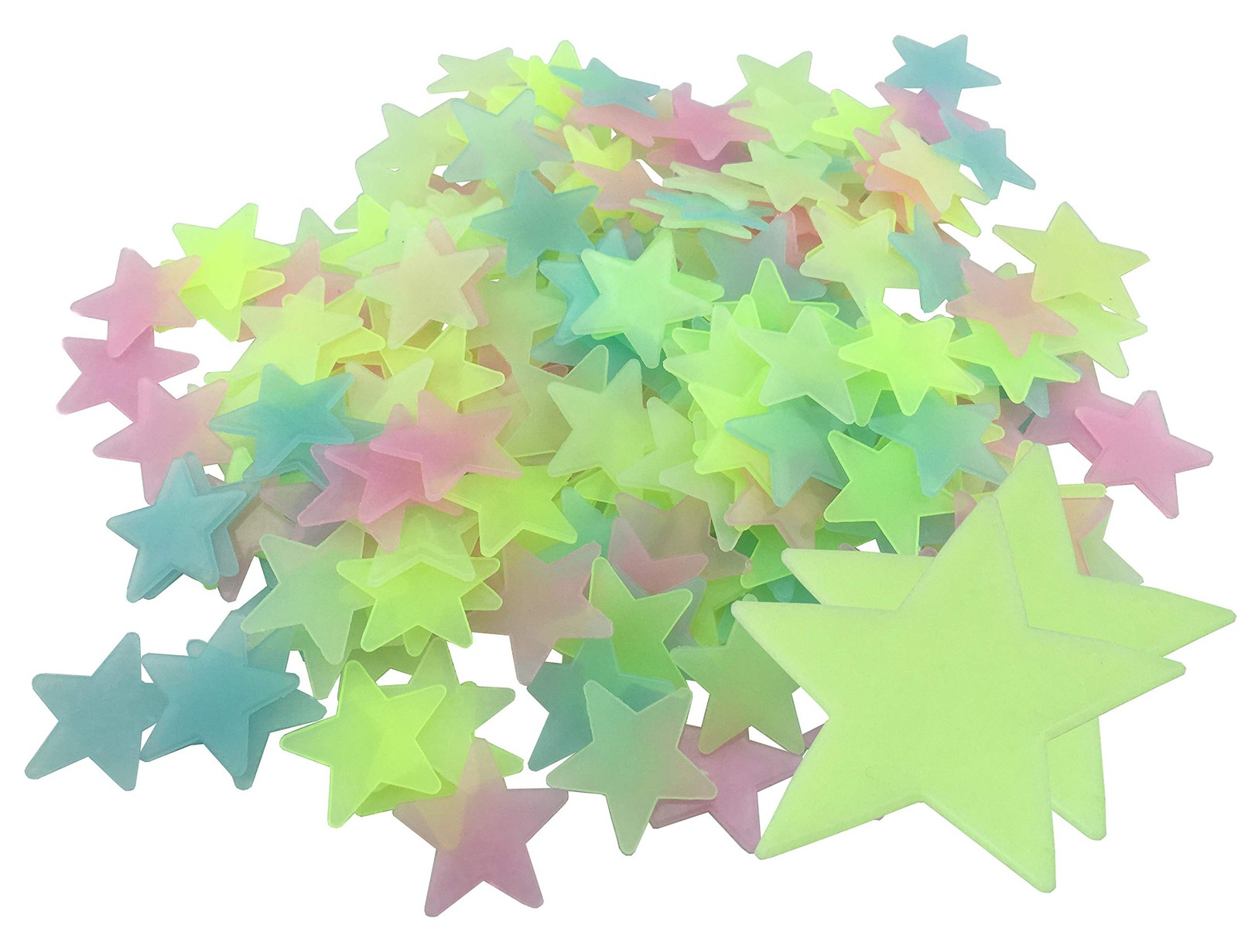 200PCS 1.2″ Glow in the Dark Luminous Stars Fluorescent Noctilucent Plastic W…