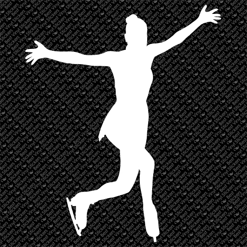 ICE FIGURE SKATING GIRL SPORT DANCE SINGLE PAIR SKATE VINYL DECAL STICKER (IS-7)