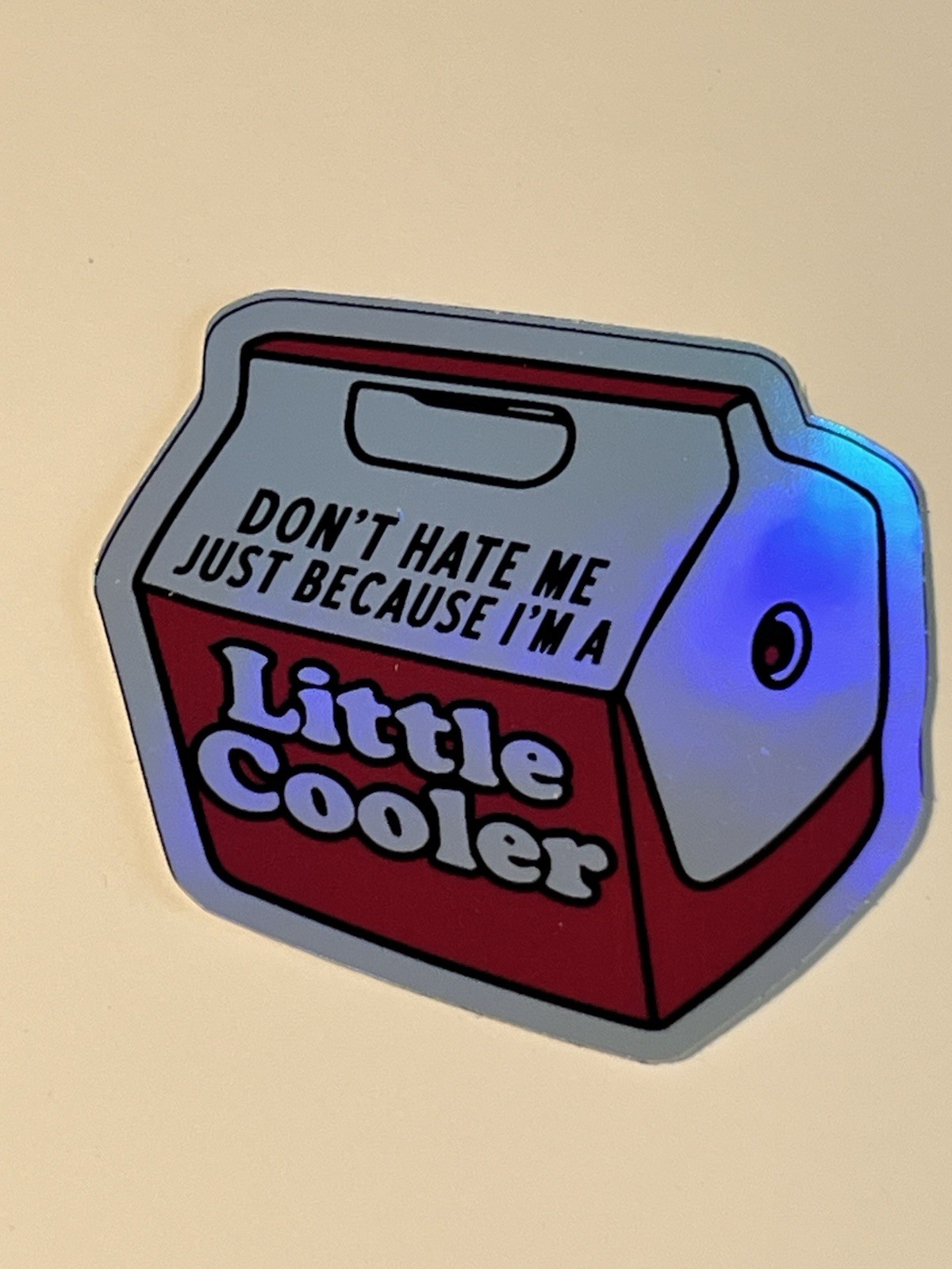 Don’t Hate Me Little Cooler 3 Inch Funny Humor Holographic Waterproof Sticker