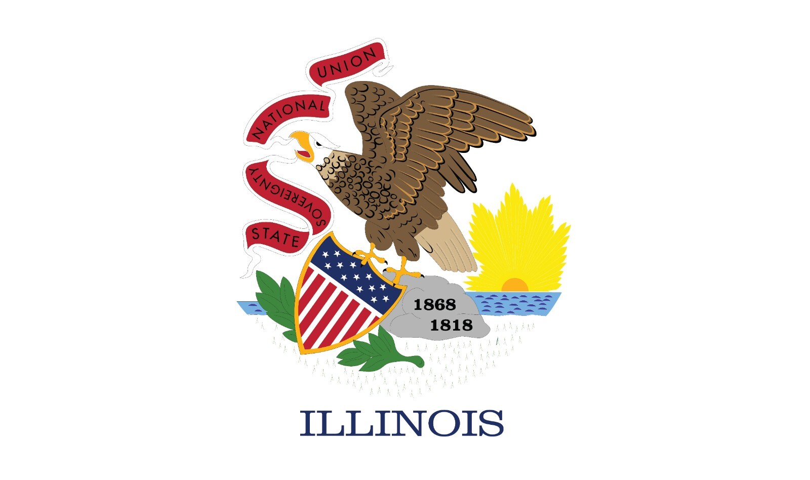 Illinois State Flag Vinyl Decal Sticker Car Truck Bumper Laptop Mug Tumbler