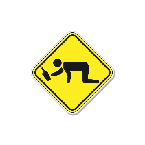 Warning Alcoholic Drunk Funny car bumper sticker decal 4″ x 4″