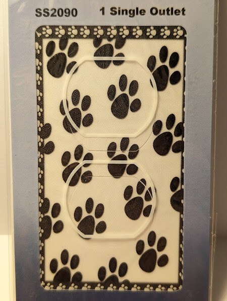 SwitchStix Textured Outlet Cover Sticker Paw Print Single Outlet SS2090 NEW