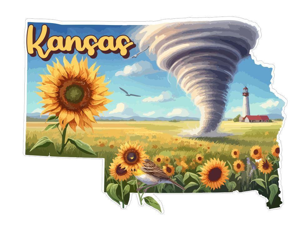 Kansas Sticker Stickers A244