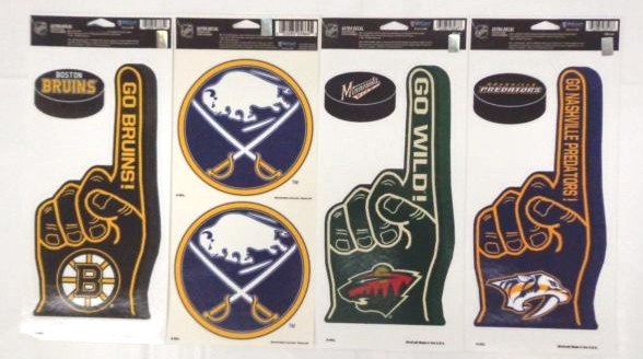 Licensed NHL Multi Use Decals Removable Reusable Stickers 4.25″ x 9.5″