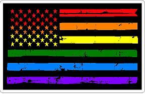 Rainbow Distressed Flag Reflective Decal Sticker or Magnet LGBT Gay Lesbian