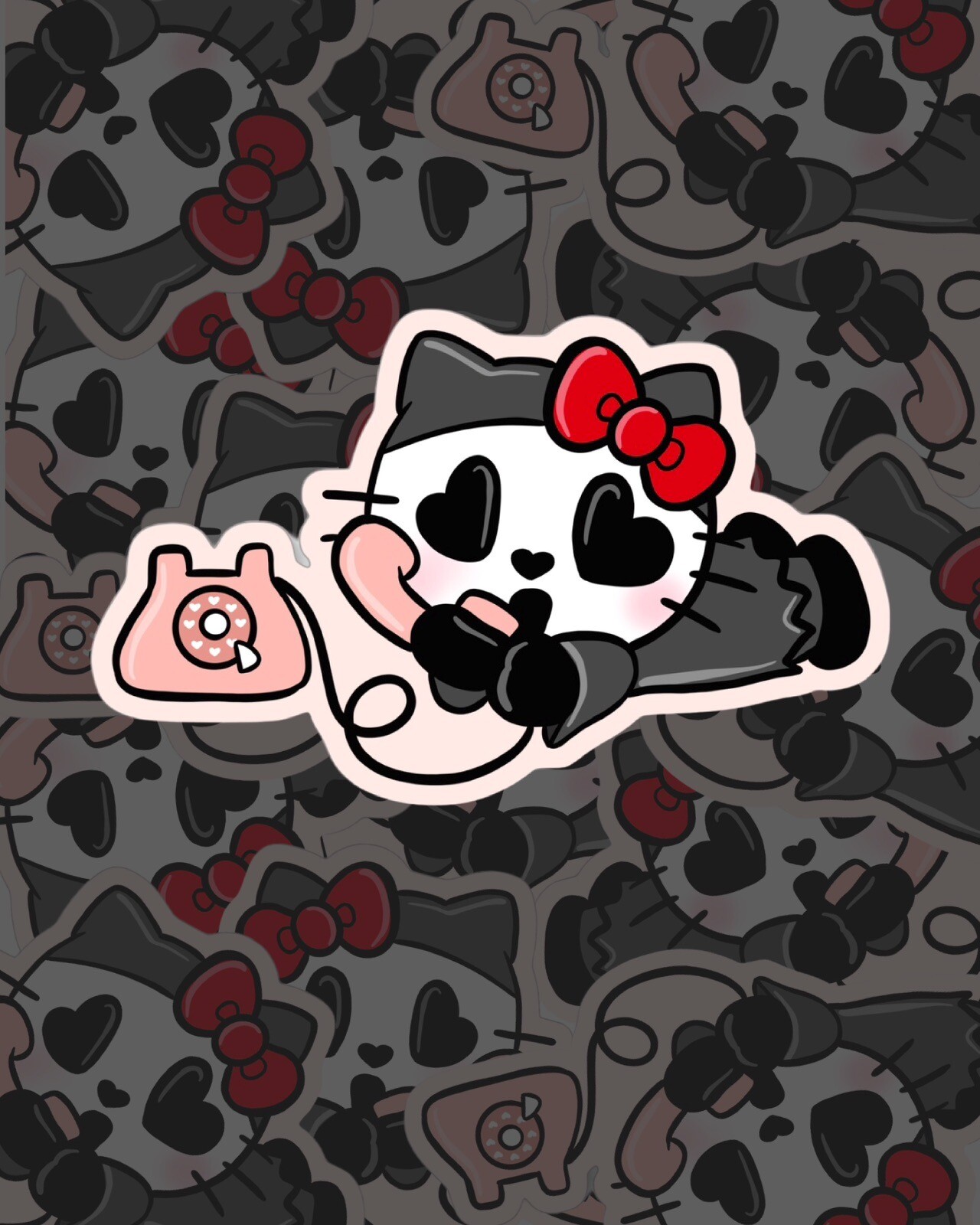 Hello Kitty x Ghostface Sticker | Custom Vinyl | Sticker Glossy