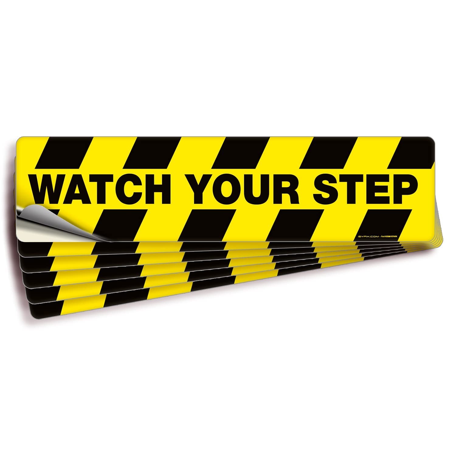 Watch Your Step Floor Decals Stickers – 6 Pack 20×5 Inch – Self-Adhesive Vin…