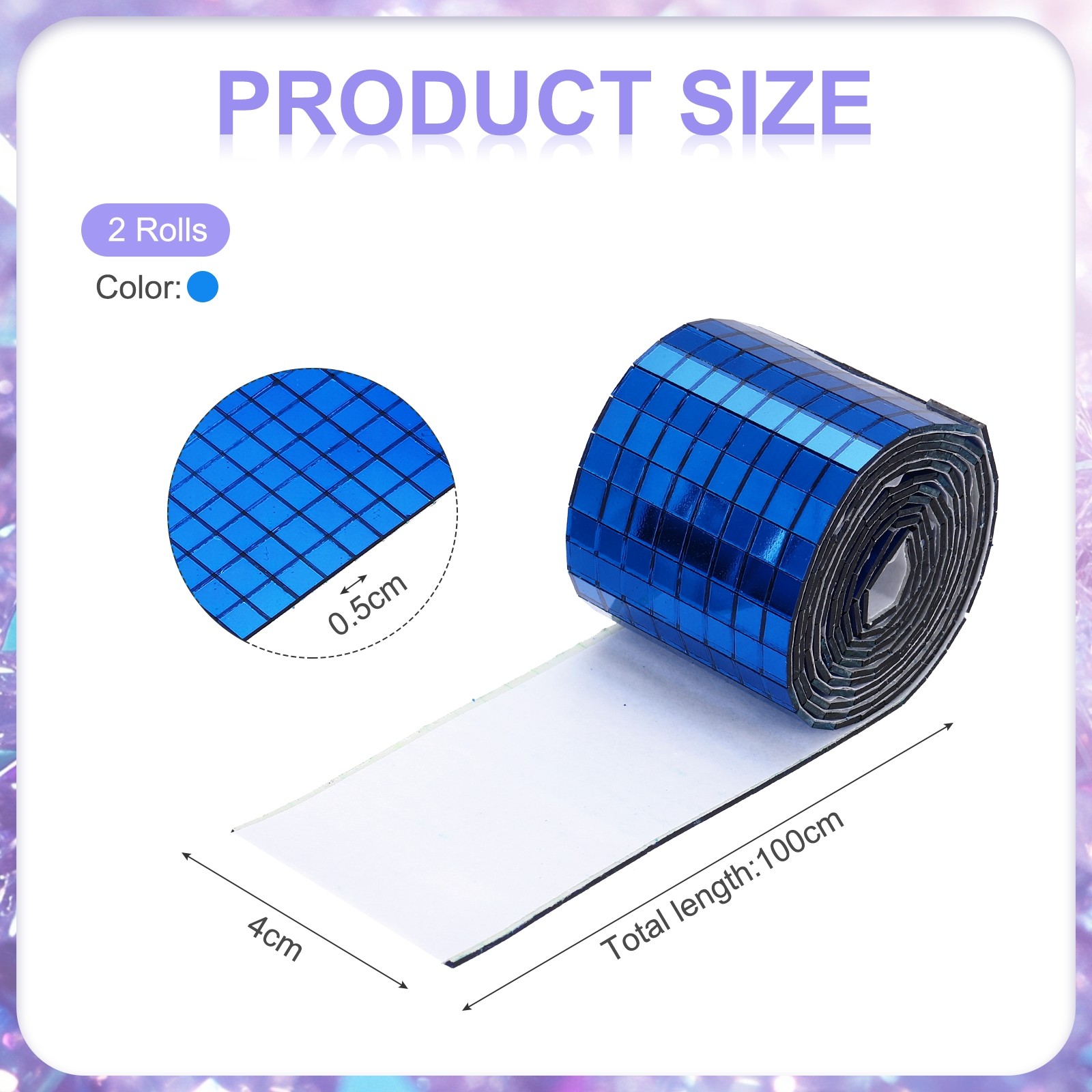 3200 Pieces Adhesive Mosaic Tiles 5 x 5 mm Disco Tiles Blue 2 Pcs
