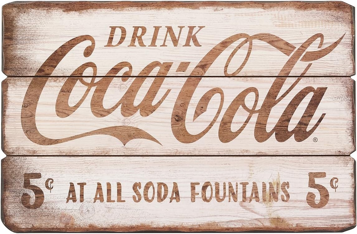 Open Road Brands Drink Coca Cola Vintage Look MDF Wall Decor