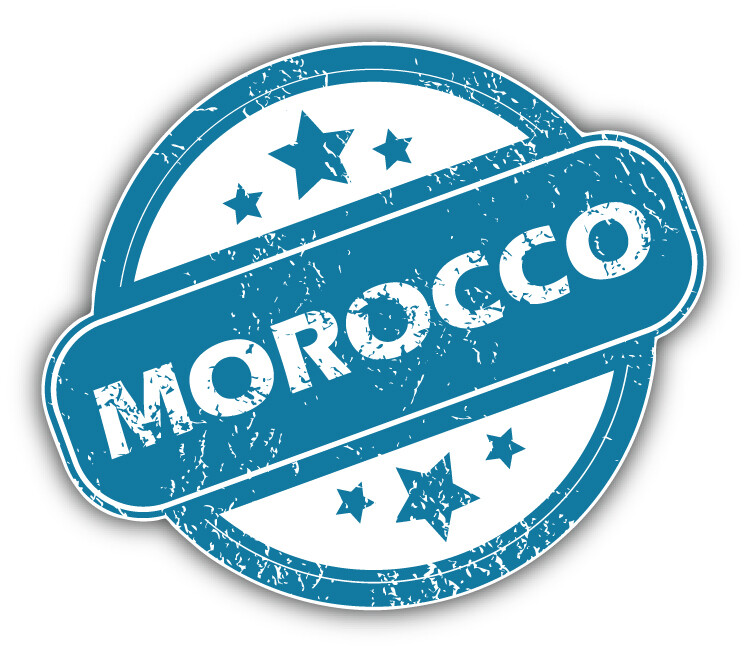 Morocco Grunge Stamp Car Bumper Sticker Decal