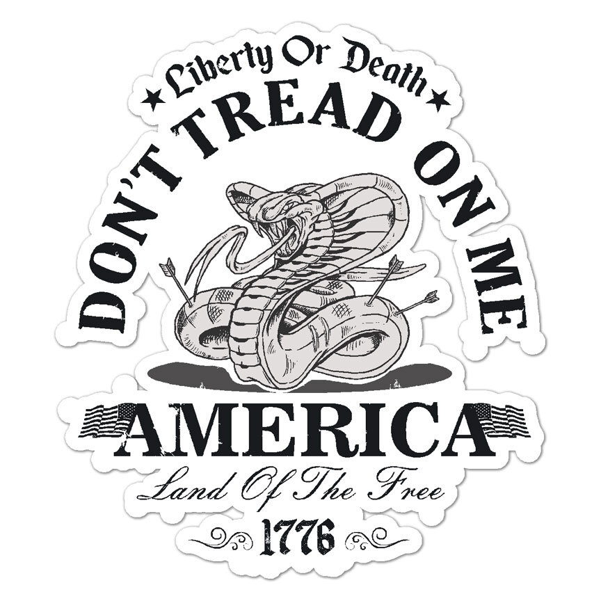 Don’t Tread On Me, Vinyl Decal Sticker, Indoor Outdoor, 3 Sizes, #8919