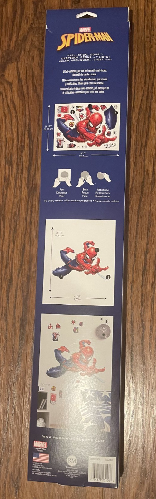 53” ULTIMATE SPIDERMAN Peel & Stick Giant Wall Decals XXL Marvel RMK5326BX Cool!