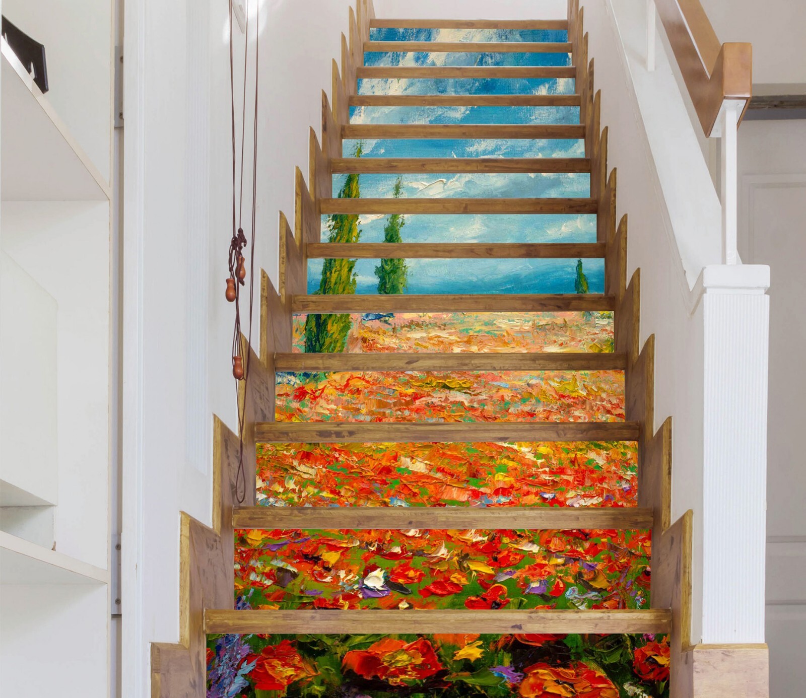 3D Oil Painting ZHU591 Stairs Risers Decoration Photo Mural Vinyl Wallpaper Amy