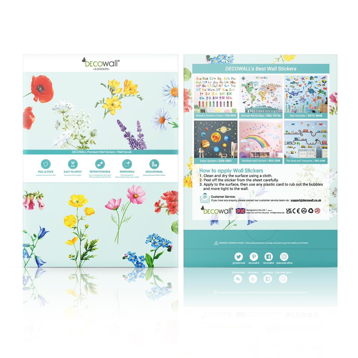 DS12-8078 Sea Animals Wall Stickers Decals Baby Boys Bedroom Fish décor Livin…