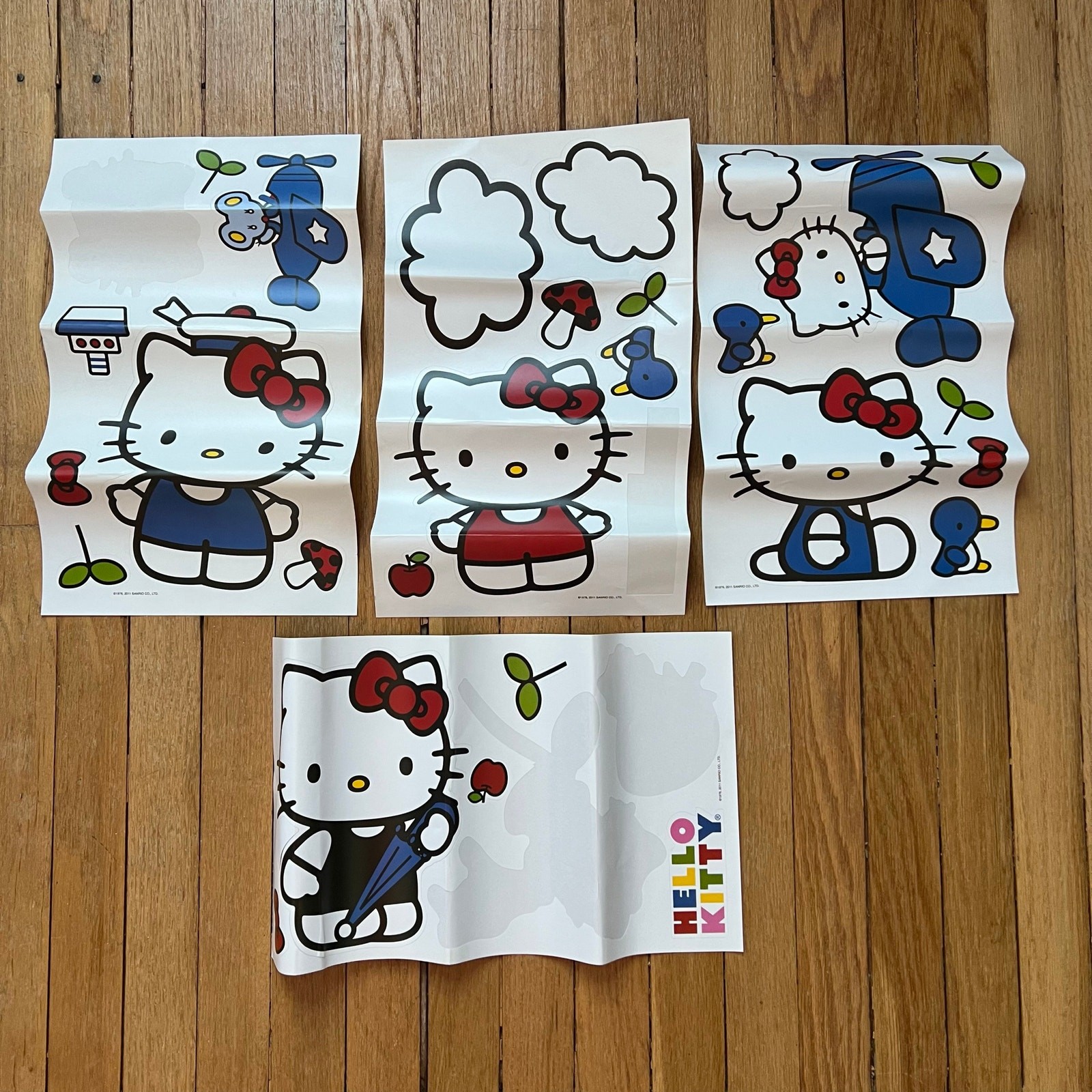 Hello Kitty Large Vinyl Wall Decal Sticker Sheets Sanrio Retro 2011 9″x7.5″