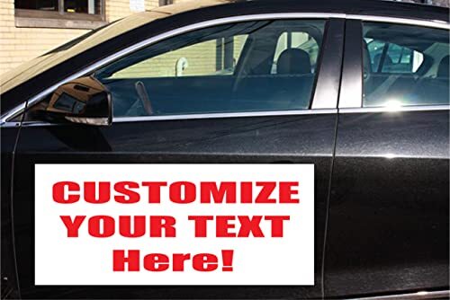 Custom Magnetic Sign White Vehicle Magnets with Custom Text Various Sizes