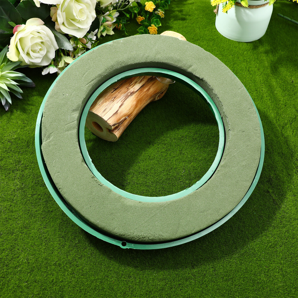 1PC Flower Foam Ring Wet Floral Designer Oasis Wreath Base for Fresh Sucker