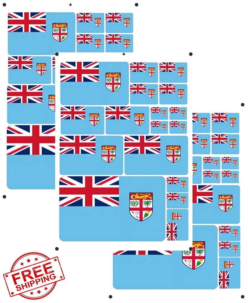 vmcoatdu Fiji Flag Sticker Blue Fiji