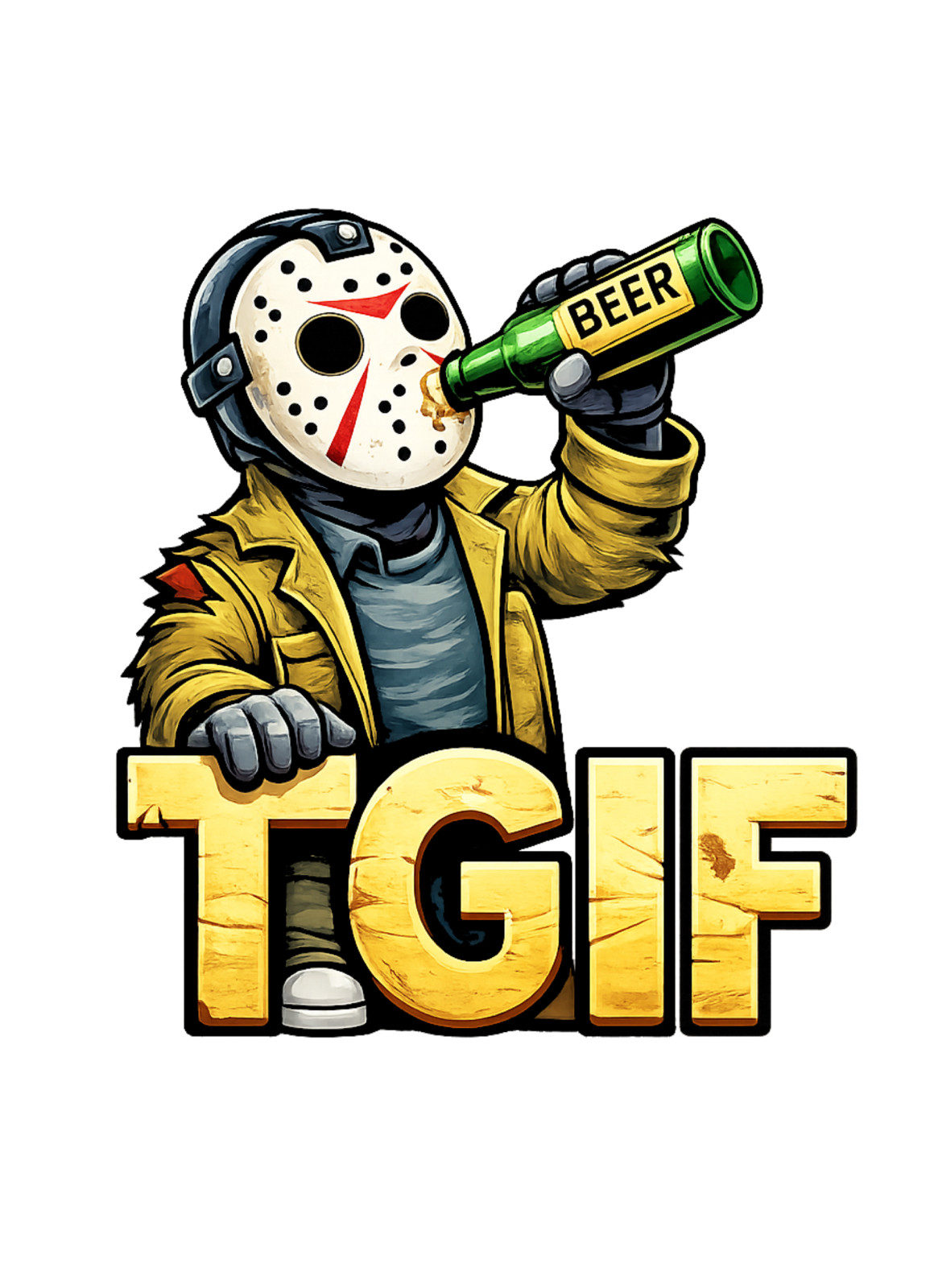 Jason Voorhees Friday the 13th TGIF Thank God its Friday sticker decal