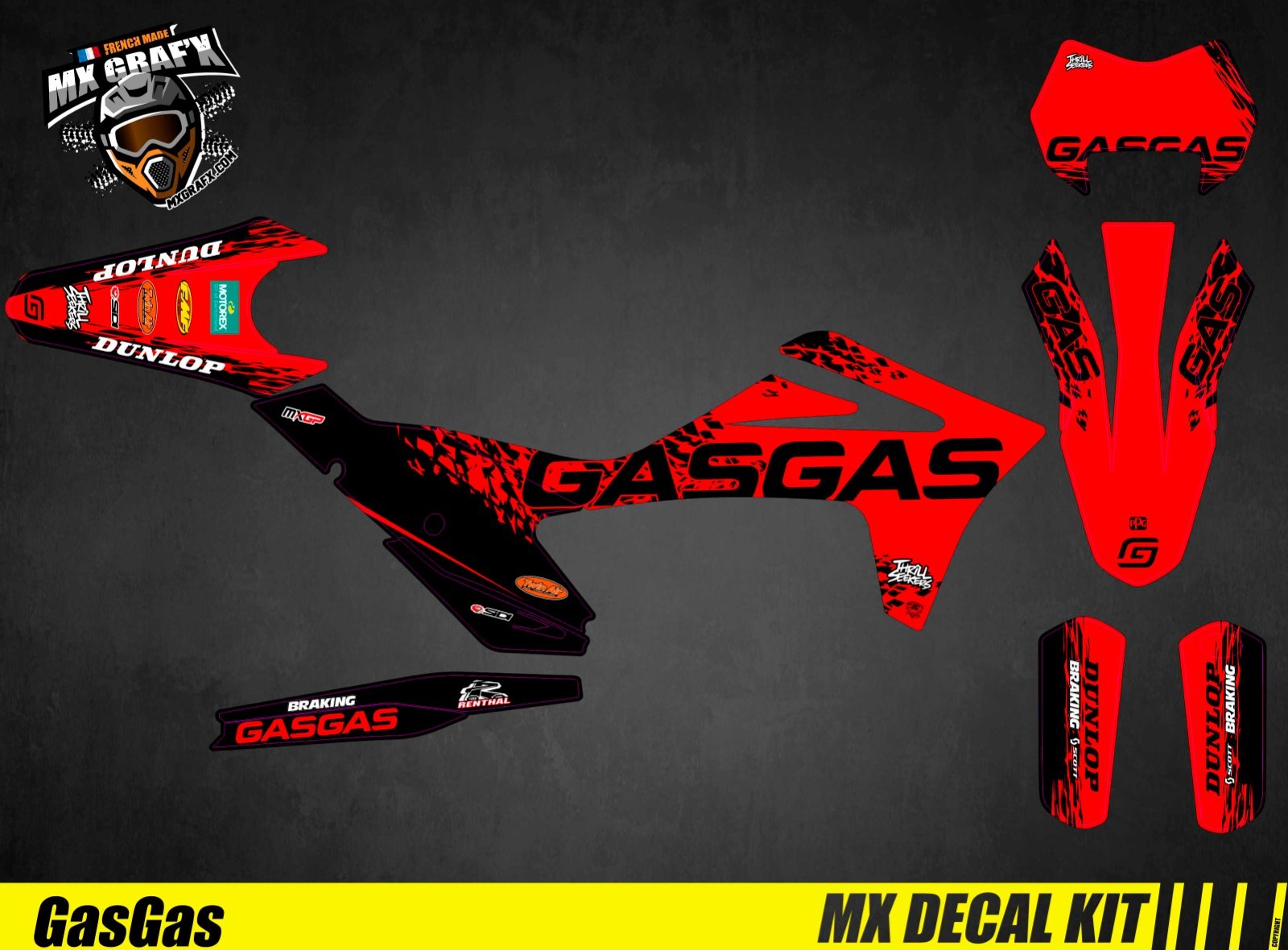 Kit Deco Motorcycle for / MX Decal Kit For Gas – Trash