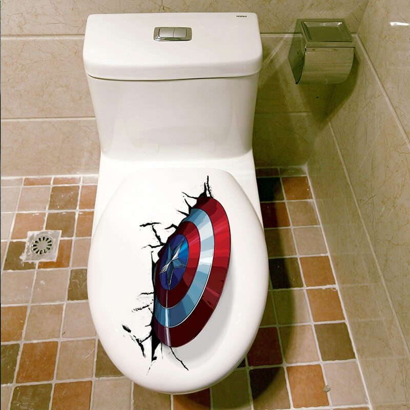 Captain America Shield Breaking Wall Decal / Sticker US Seller 11 x 7