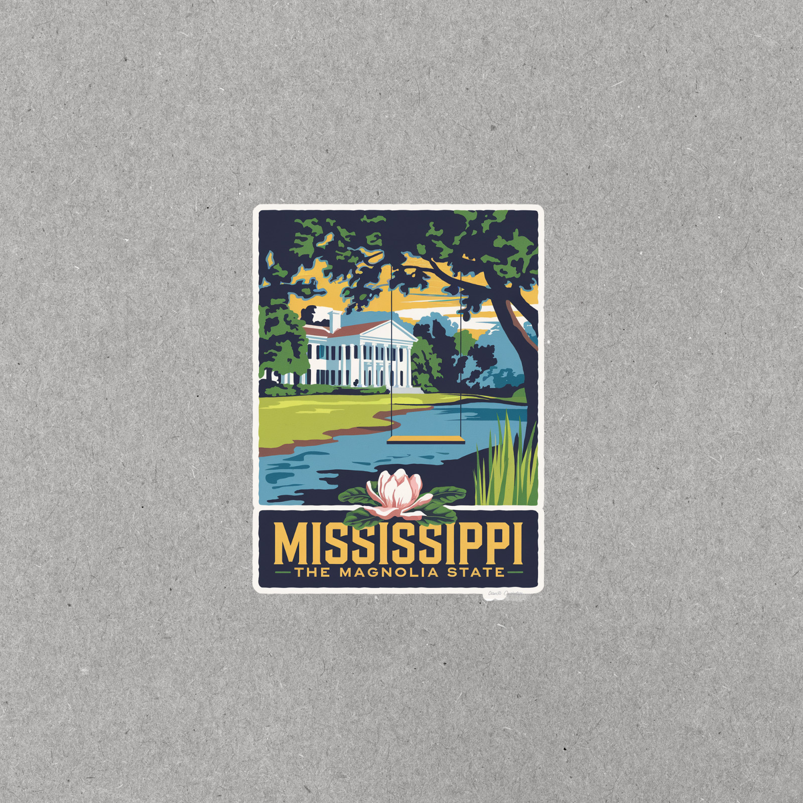 Vintage Mississippi Travel sticker Sticker – The Magnolia State #3415