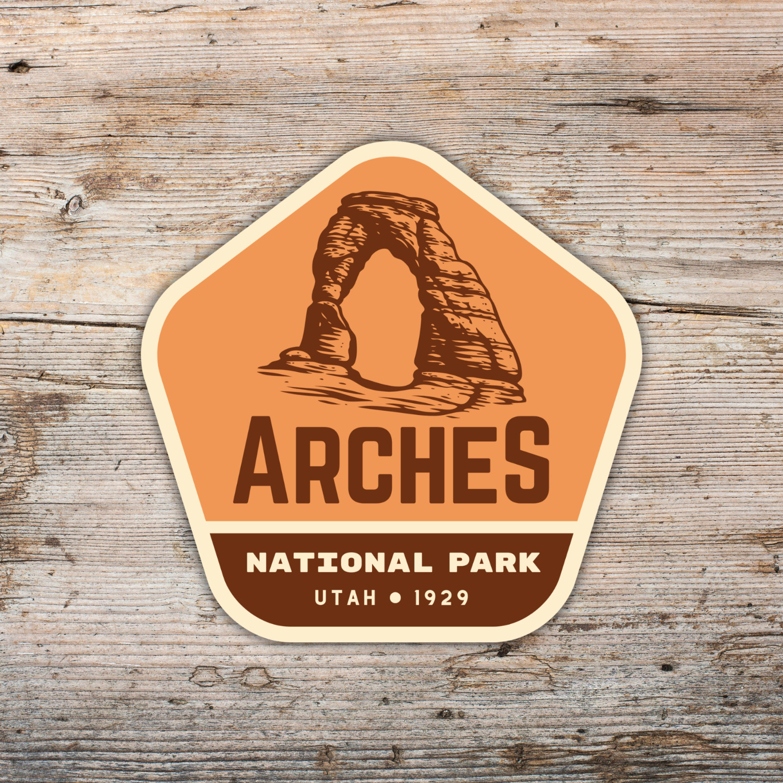 Arches National Park Sticker Retro Utah Travel Vinyl Decal Desert Badge
