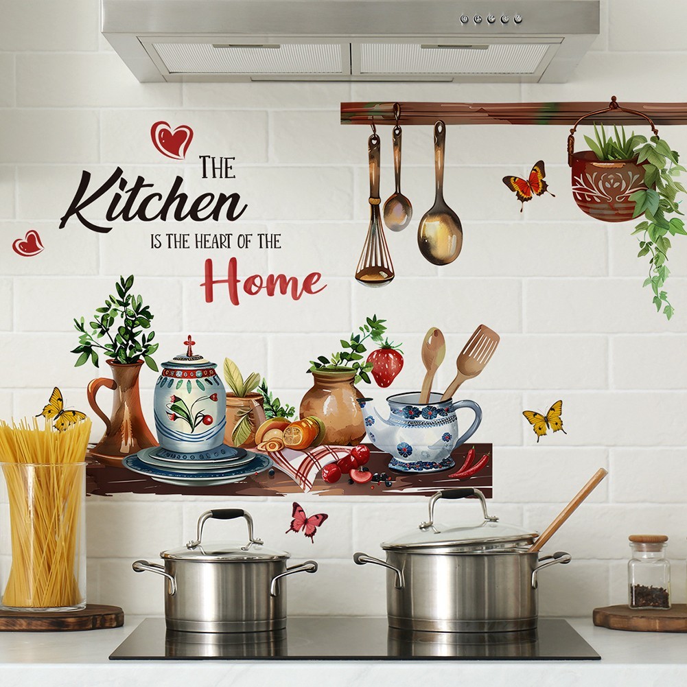 Environmentally Friendly Kitchen Background Wall Stickers PVC Material