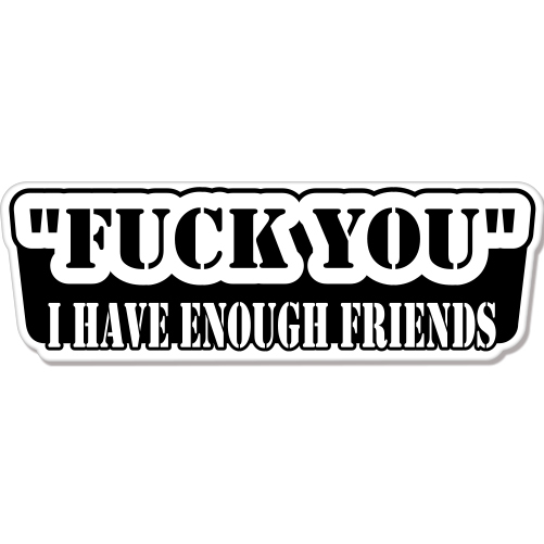 F You Enough Friends Rude Humor car bumper sticker decal 8″ x 2″