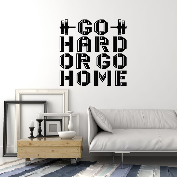 Vinyl Wall Decal Gym Quote Motivational Phrase Fitness Club Stickers (ig5512)
