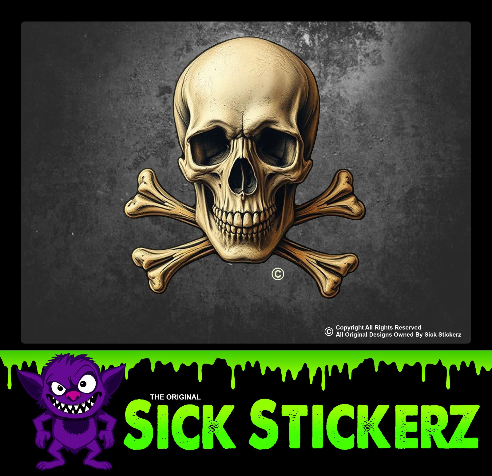Skull and Bones Crossbones Poison Emo Goth Sticker Decal Car Window Fun Evil