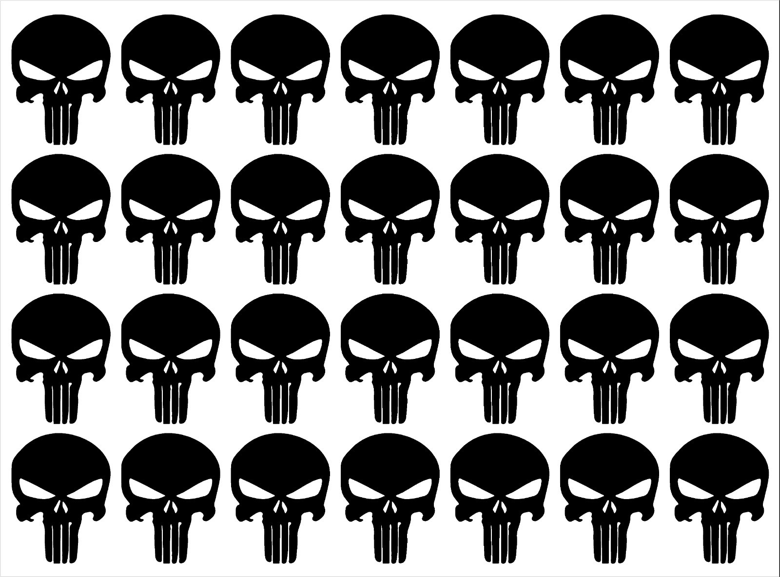 The Punisher Small 1″ Skull Vinyl Decals Phone Laptop Gun Helmet Stickers Sheet