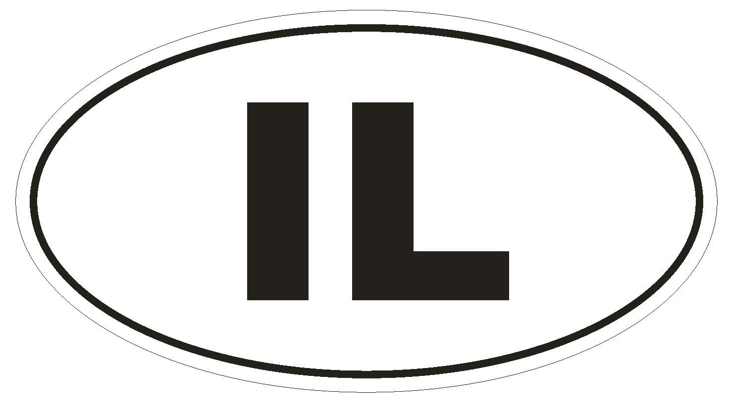 IL Illinois EURO OVAL Bumper Sticker or Helmet Sticker D459 Israel Country Code