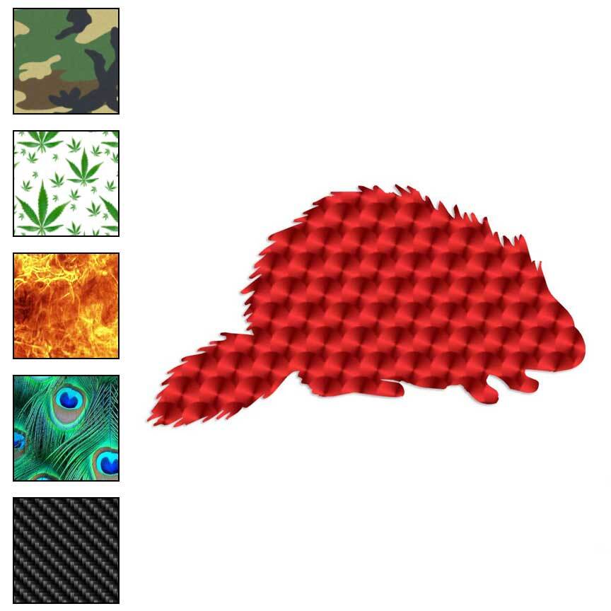Porcupine Beaver, Vinyl Decal Sticker, 40 Patterns & 3 Sizes, #541