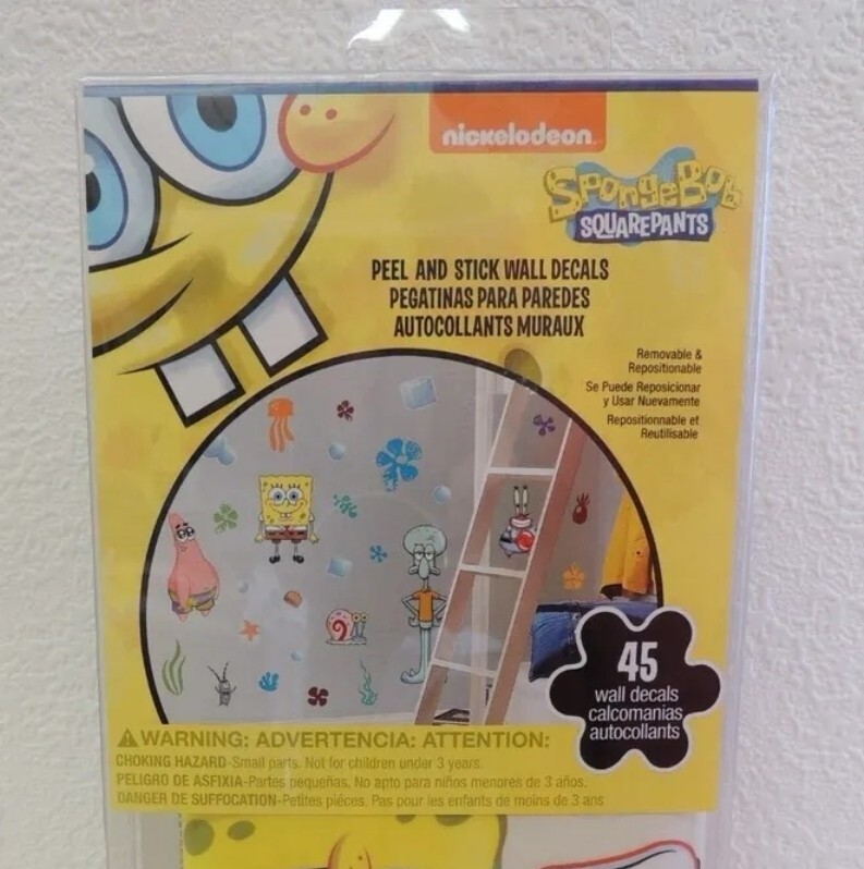 RoomMates RMK1380SCS Spongebob Squarepants Peel and Stick Wall Decals