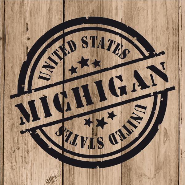 Michigan Sticker Vinyl 10 cm / 4″ Decal Stamp Michigan United States US USA Wall
