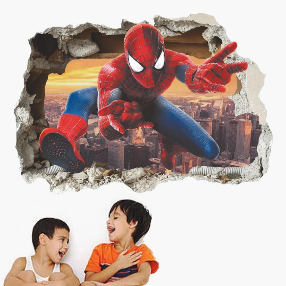 Spider Hero Wall Sticker Removable Vinyl Decal for Kids Bedroom Room Decor 22×24