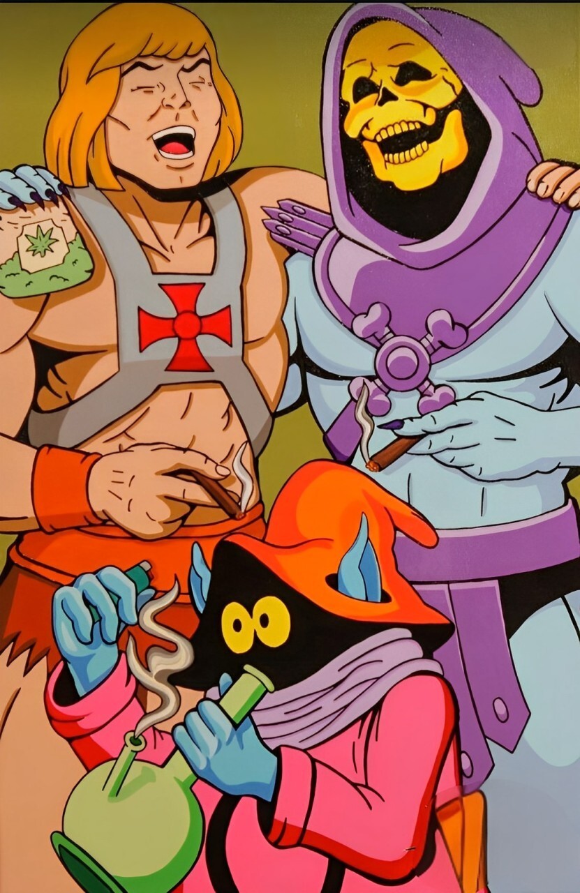 Heman Masters Of The Universe 4 Inch Sticker Heman Skelator Orko 420 Weed Humor