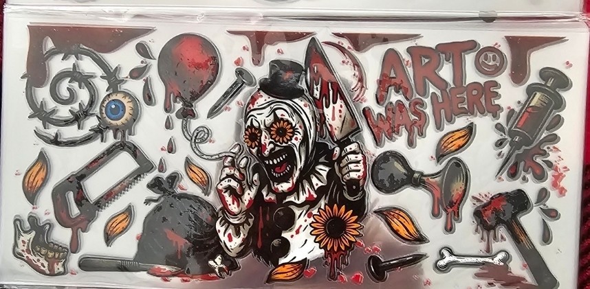 Terrifier Art The Clown Uv Dtf Wrap