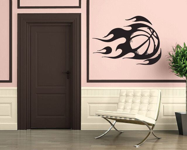 Fire Ball Basketball Sport Mural Wall Art Decor Vinyl Sticker z312