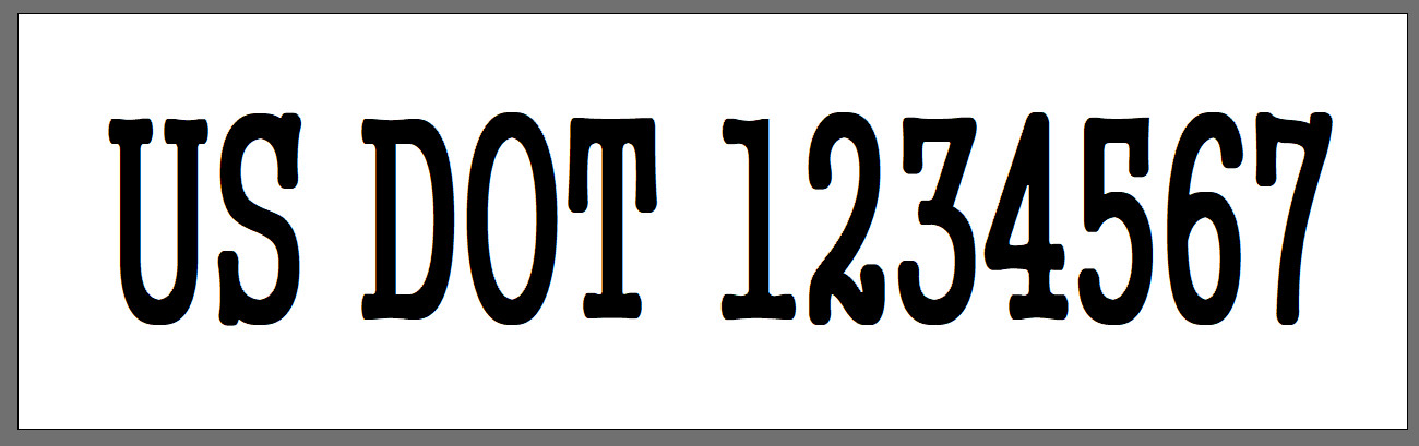 US DOT Numbers 10″ x 3″ Dept. of Transportation Stickers Black Letters On White