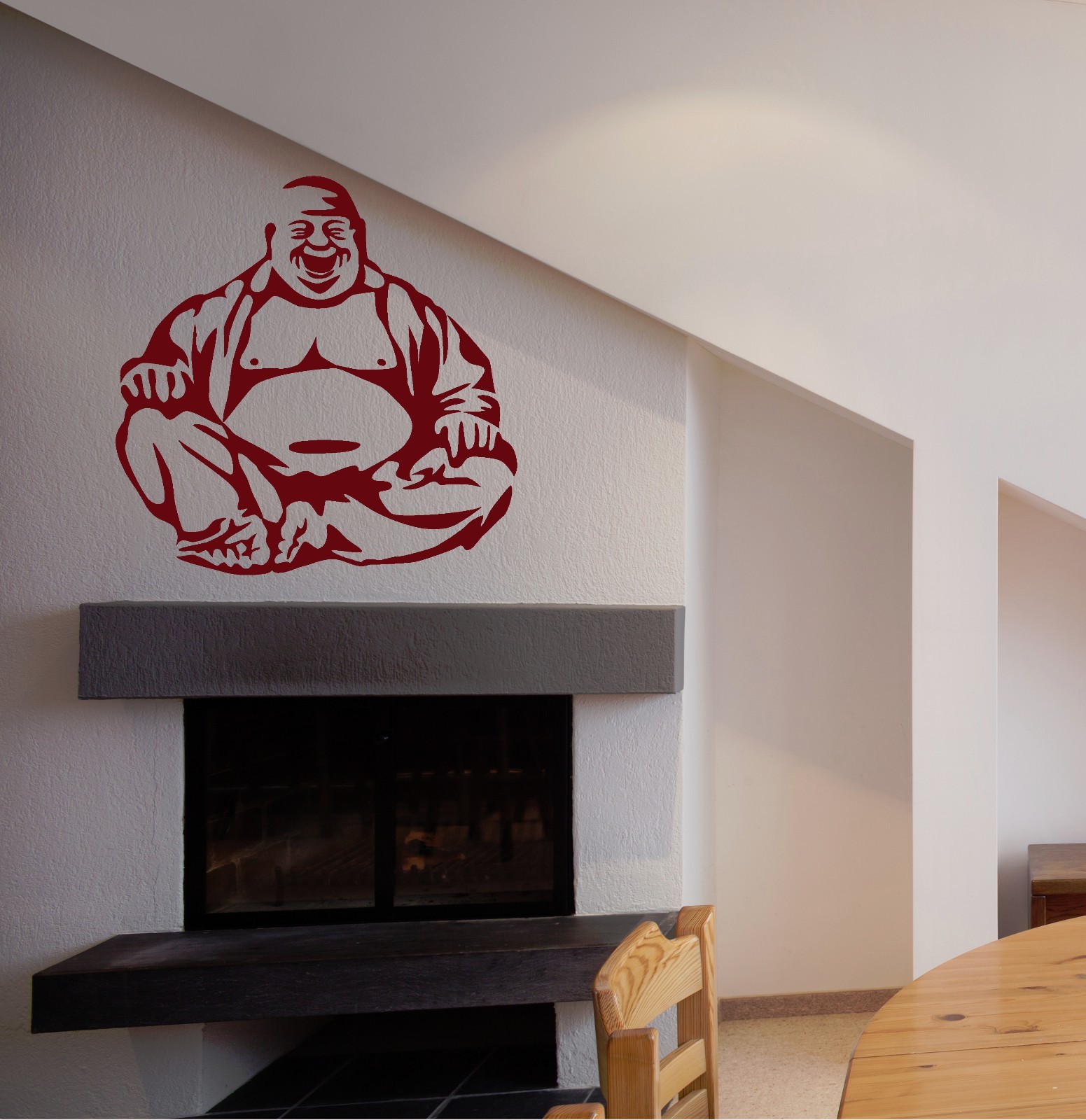 Happiness Laughing Buddha Amulet Buddhism Wall Stickers Vinyl Decal (ig2094)