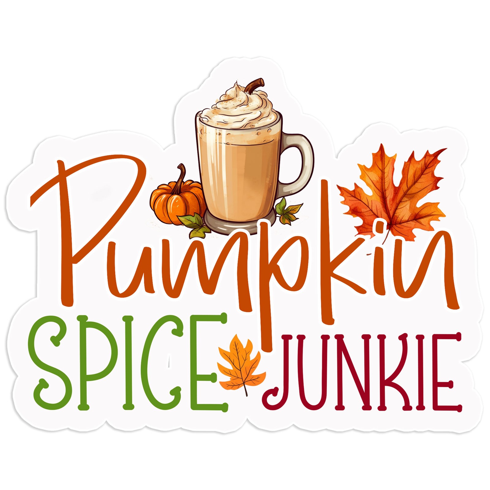 Pumpkin Spice Junkie – Vinyl Decal Sticker – Car Window Laptop – #1104