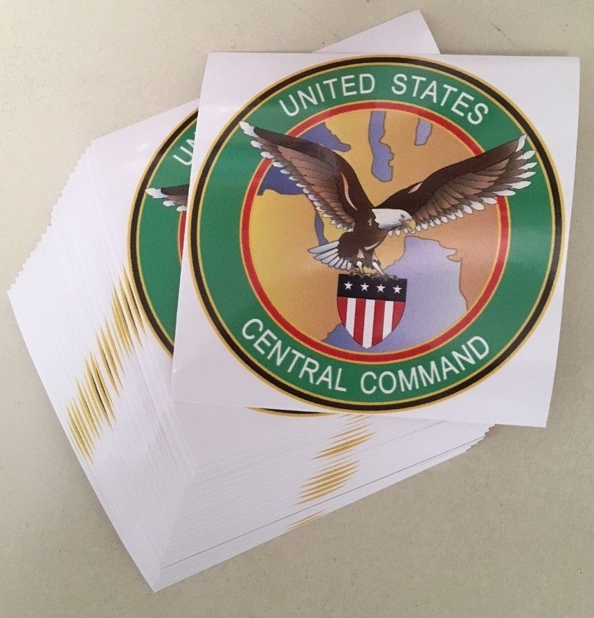 US CENTCOM 4″ x 4″ Square overall decal. Window /Bumper Sticker.