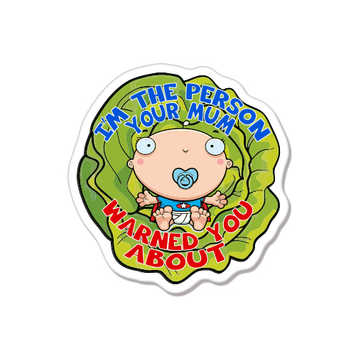 I`m The Person your Mom Warned You About car bumper sticker decal 4″ x 4″